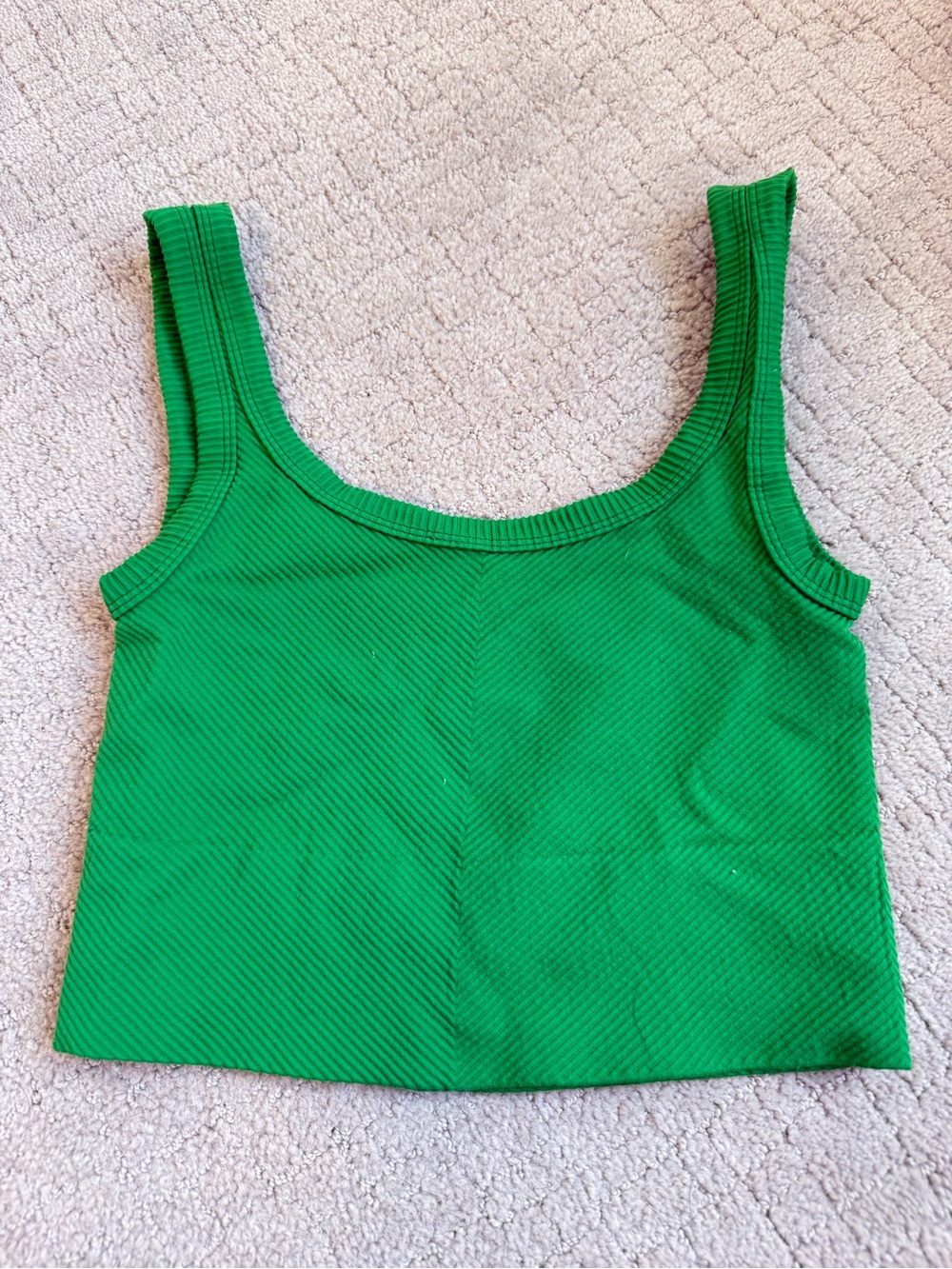 Nikibiki Kelly Green Ribbed Scoop Crop Tank - Picture 3 of 3